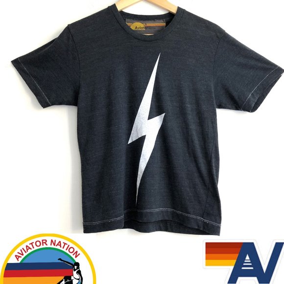 Aviator Nation Tops - AVIATOR NATION Lightening Bolt Graphic T Shirt Sm
